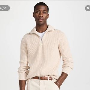 Alex Mill Half Zip Sweater in Chunky Cotton